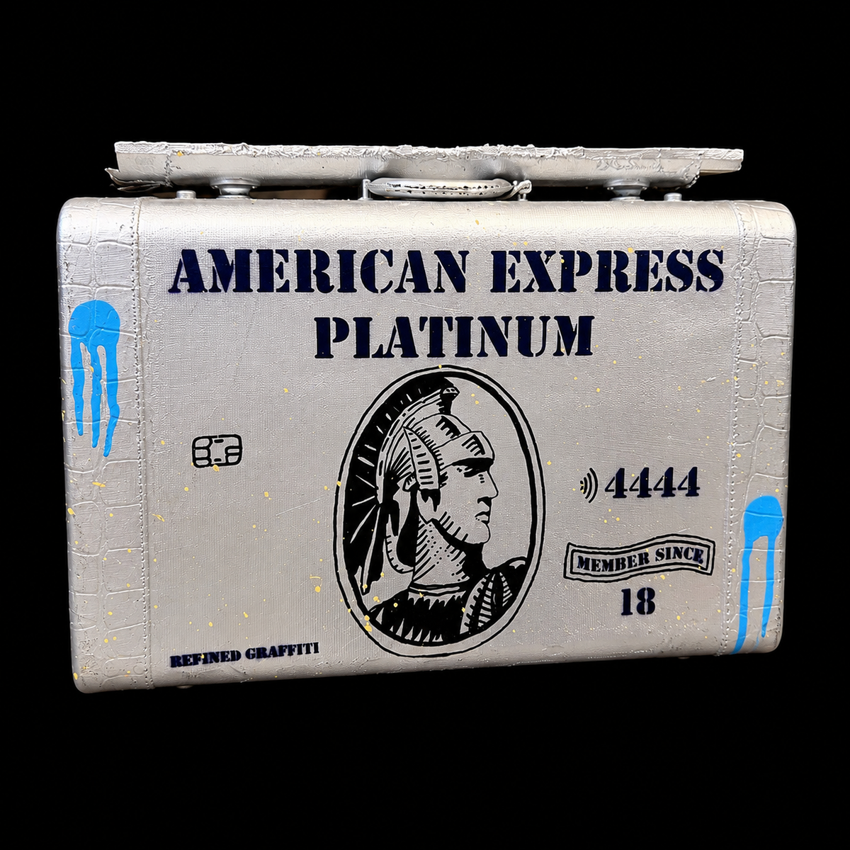 Business Expense mixed media sculpture — side view by KW for MADVILLX