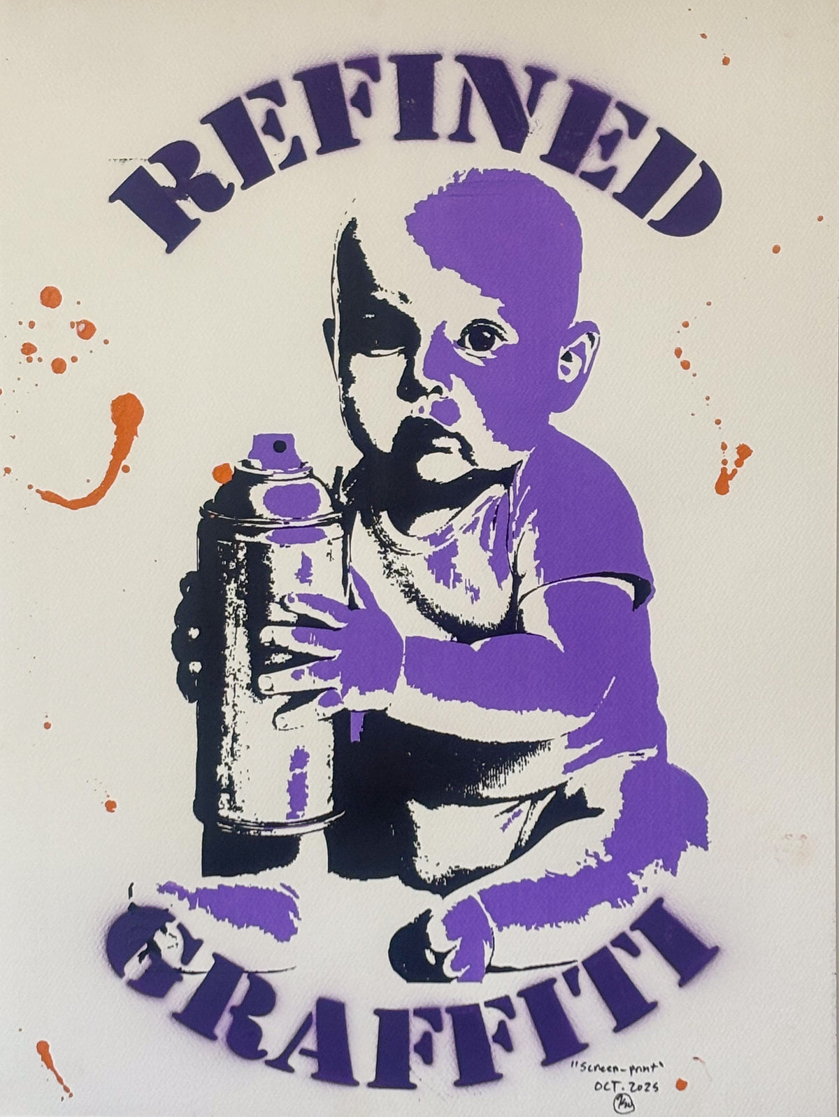 Untitled 002 24x18 — screen print with spray paint by KW for MADVILLX