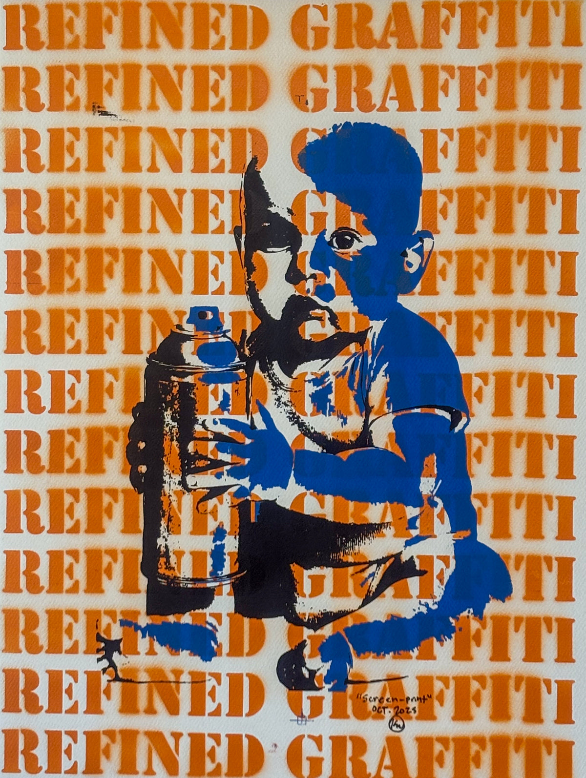 Untitled 003 24x18 — screen print with spray paint by KW for MADVILLX