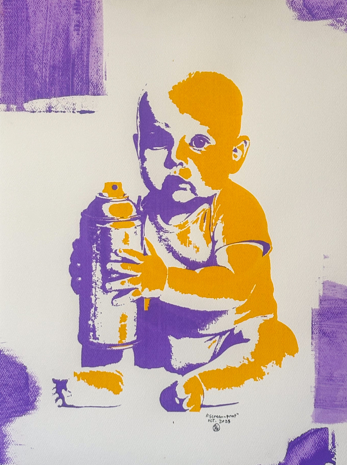Untitled 006 24x18 — screen print with spray paint by KW for MADVILLX